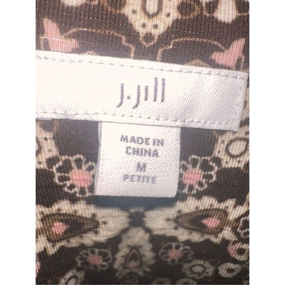 Beautiful J. Jill Maxi Dress- Chocolate Brown Printed Stretch Rayon Wide Strap W - Picture 7 of 10